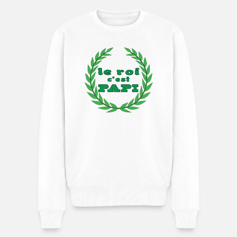 Le roi PAPI - Pull Premium bio Homme - blanc