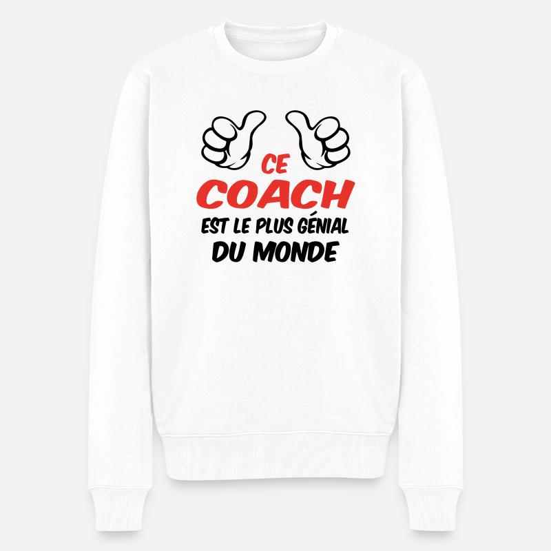 MEILLEUR COACH - Pull Premium bio Homme - blanc