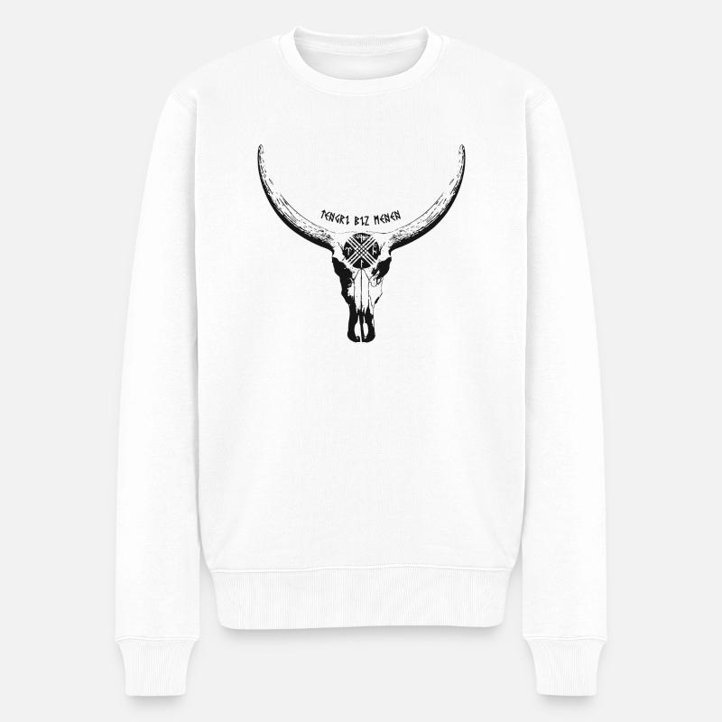 Tengri - Männer Premium Bio Pullover - Weiß