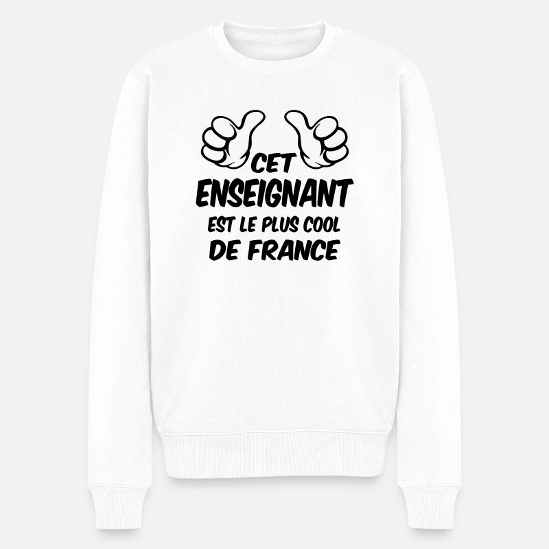 MEILLEUR ENSEIGNANT - Pull Premium bio Homme - blanc