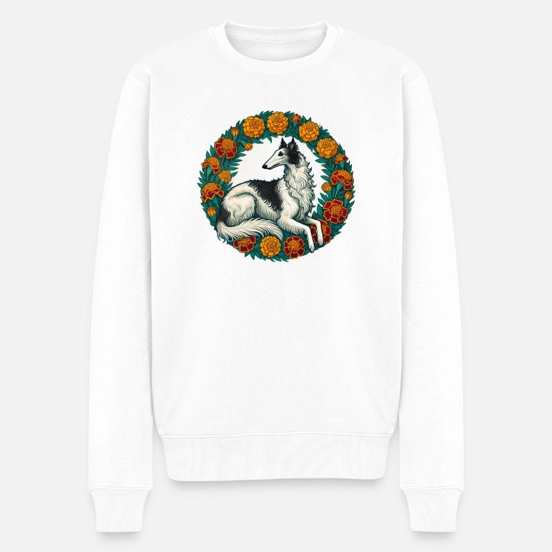 Barsoi - Männer Premium Bio Pullover - Weiß