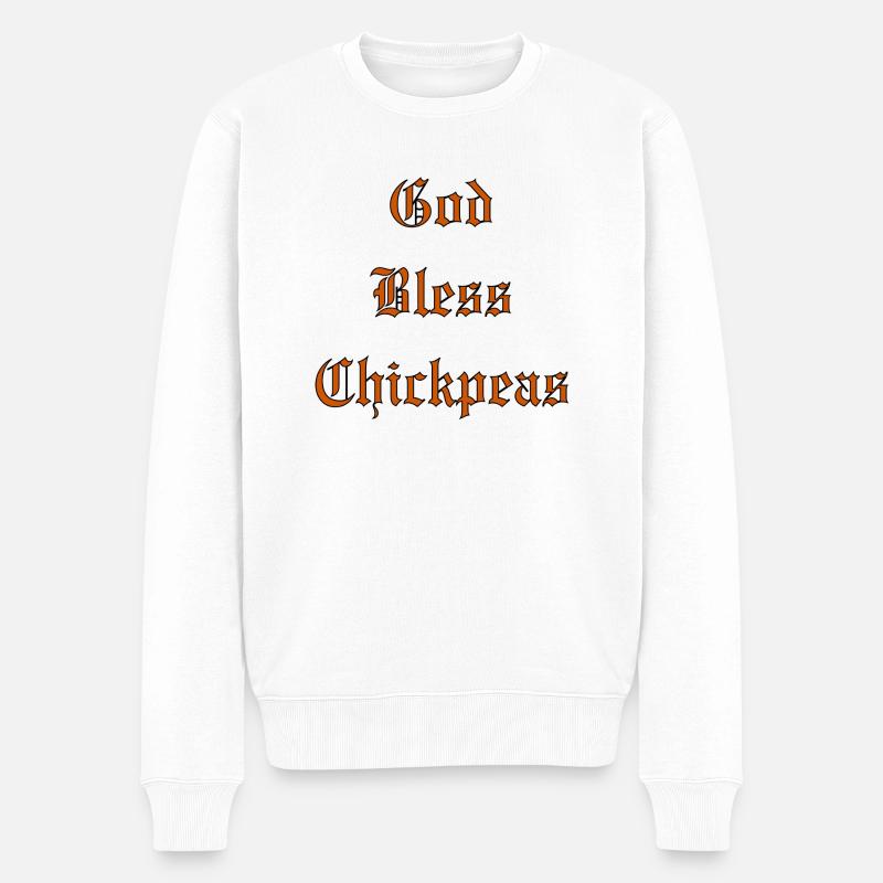 GodBlessChickpeas - Männer Premium Bio Pullover - Weiß