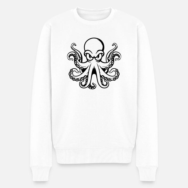 krake octopus - Männer Premium Bio Pullover - Weiß