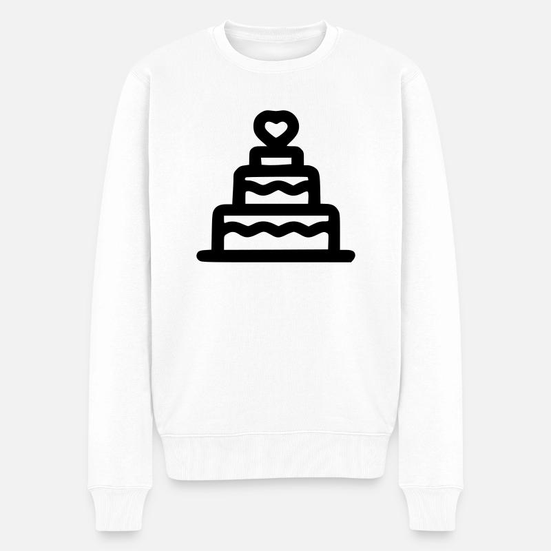 Herz-Torte - Männer Premium Bio Pullover - Weiß