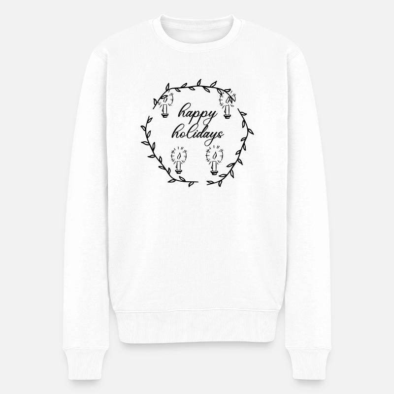 advent advetskranz happy holidays - Männer Premium Bio Pullover - Weiß