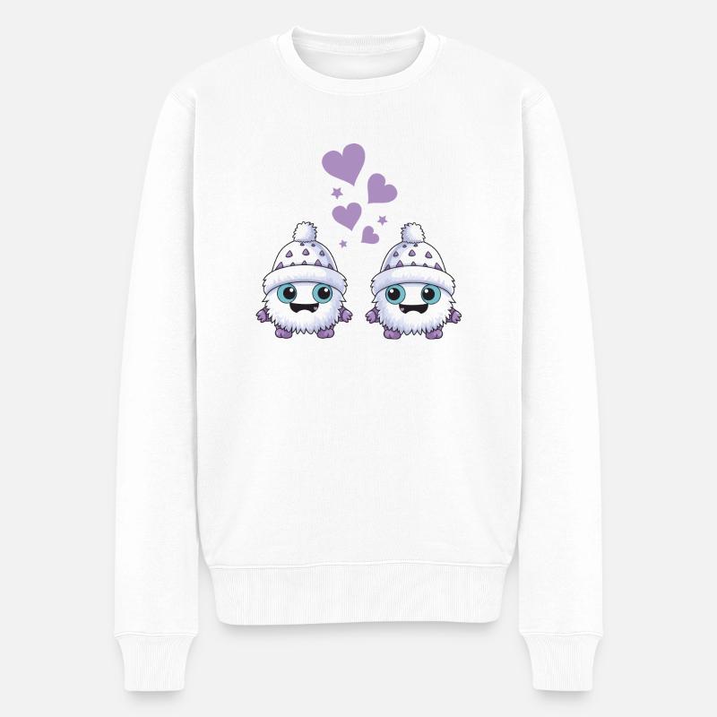 Monstre Amour d’Hiver - Pull Premium bio Homme - blanc