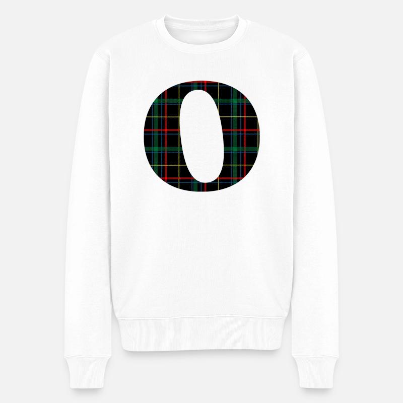 Monogramme o tartan écossais - Pull Premium bio Homme - blanc