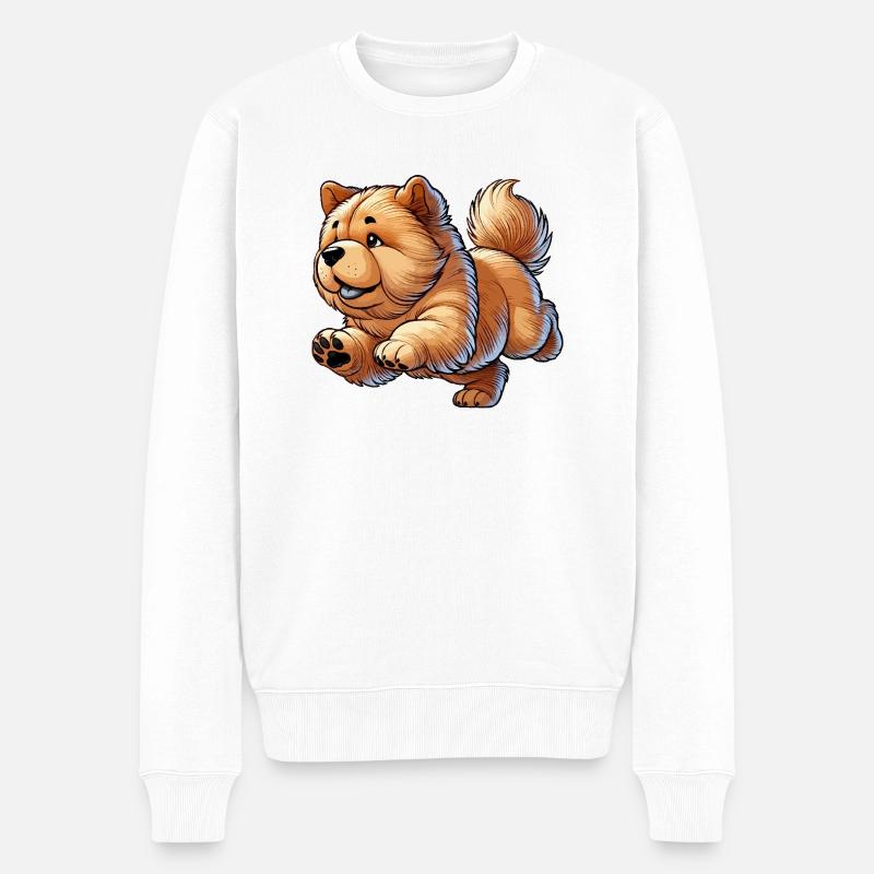 Chow Chow - Männer Premium Bio Pullover - Weiß