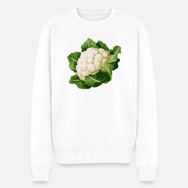 Blumenkohl - Männer Premium Bio Pullover - Weiß