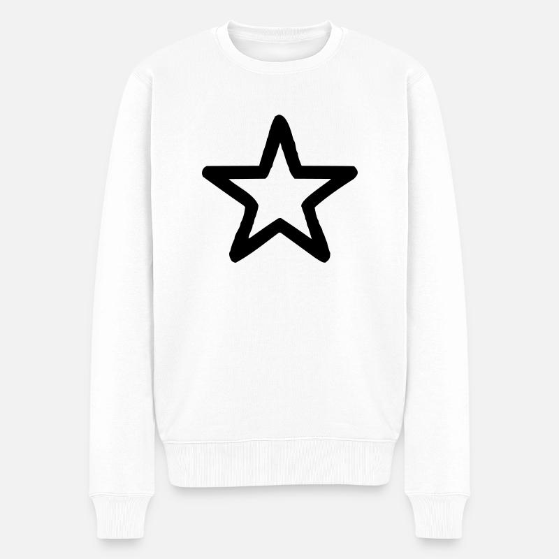 stern - Männer Premium Bio Pullover - Weiß
