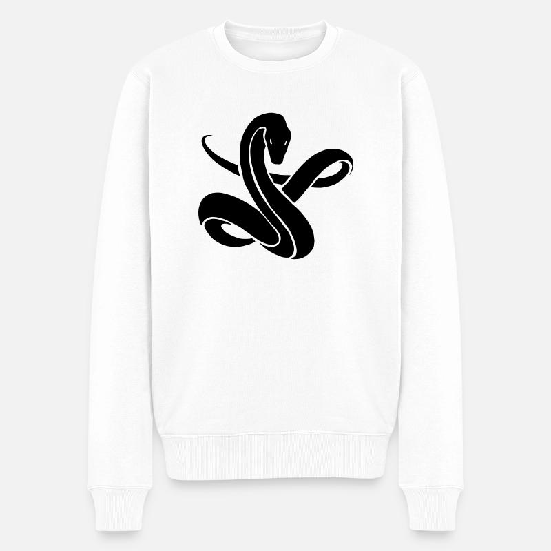 Snake - Männer Premium Bio Pullover - Weiß