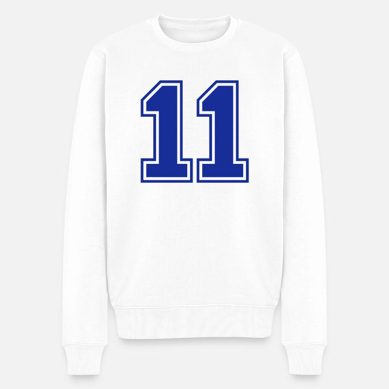 11 - Männer Premium Bio Pullover - Weiß