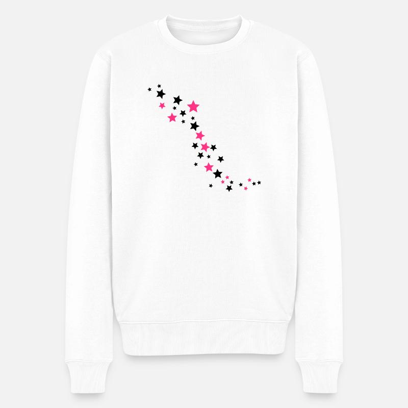 Sterne - Männer Premium Bio Pullover - Weiß