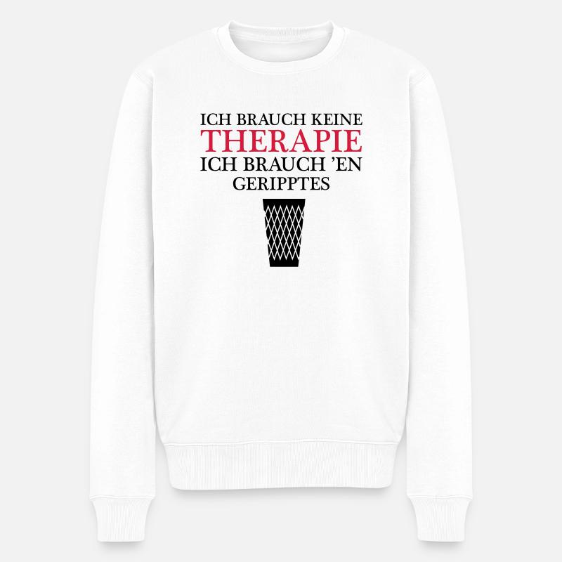 Therapy Gerippt Frankfurt - Männer Premium Bio Pullover - Weiß