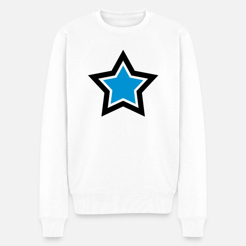 stern - Männer Premium Bio Pullover - Weiß