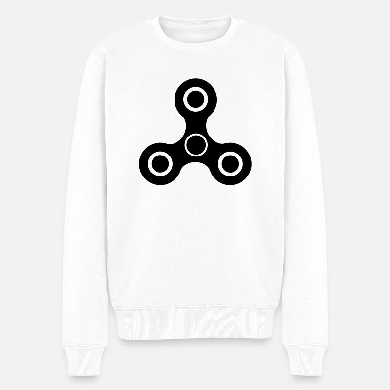 fidget spinner - Männer Premium Bio Pullover - Weiß