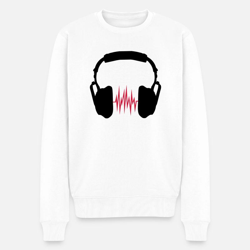 Kopfhörer - Männer Premium Bio Pullover - Weiß