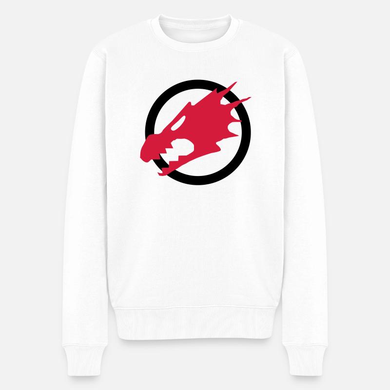 Feuerdrachen - Männer Premium Bio Pullover - Weiß