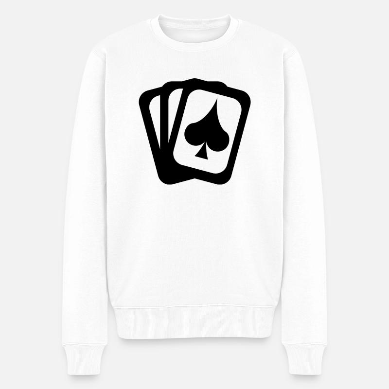 Ace Cards - Männer Premium Bio Pullover - Weiß