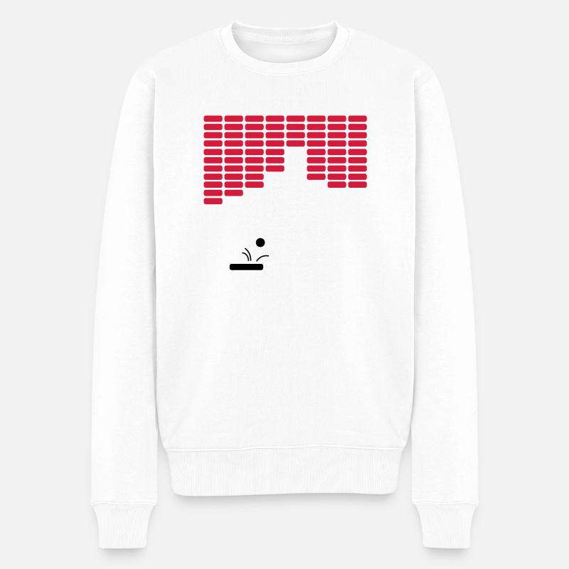 retro game - Männer Premium Bio Pullover - Weiß