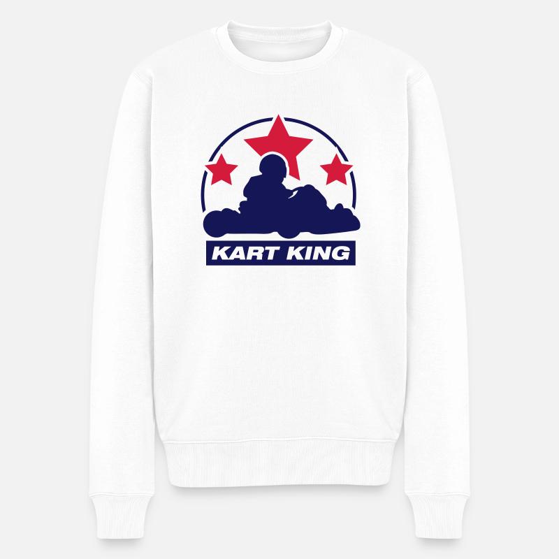 kart_king_fa2 - Männer Premium Bio Pullover - Weiß