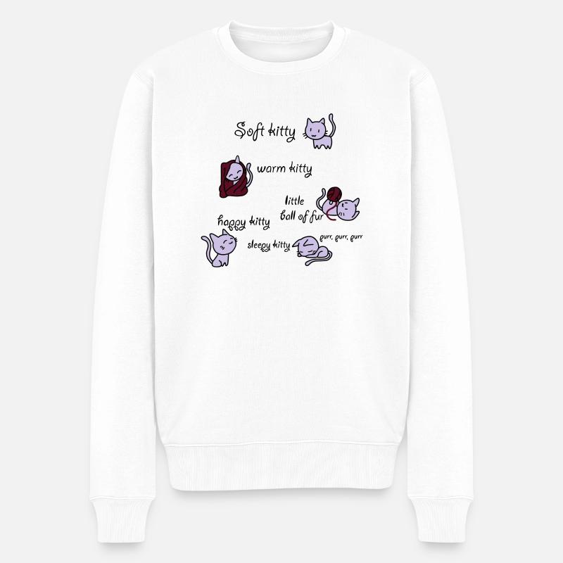 Soft Kitty - Männer Premium Bio Pullover - Weiß