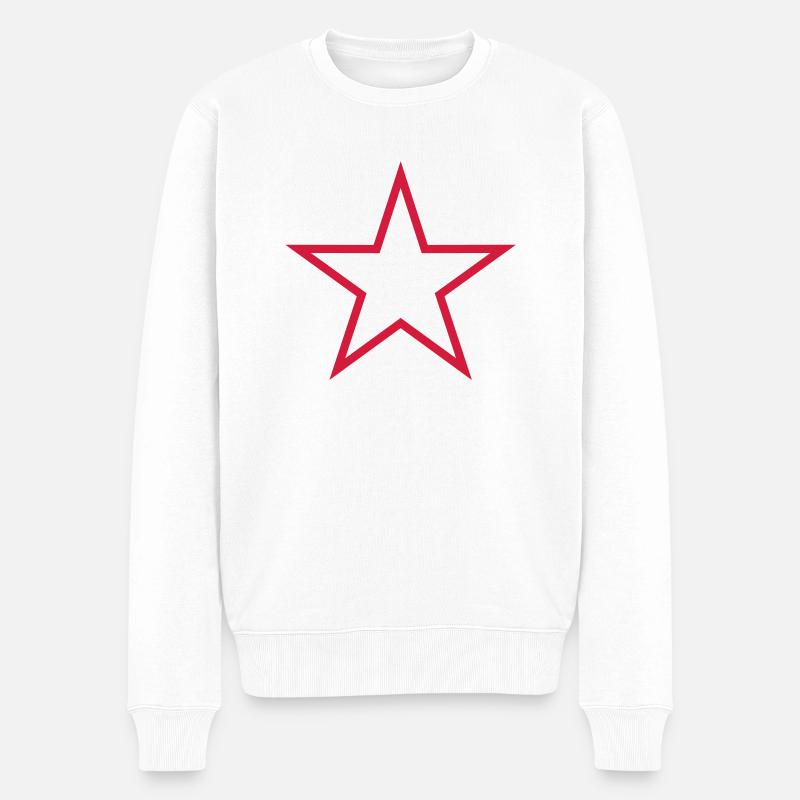 5 Five Star_V2 - Männer Premium Bio Pullover - Weiß