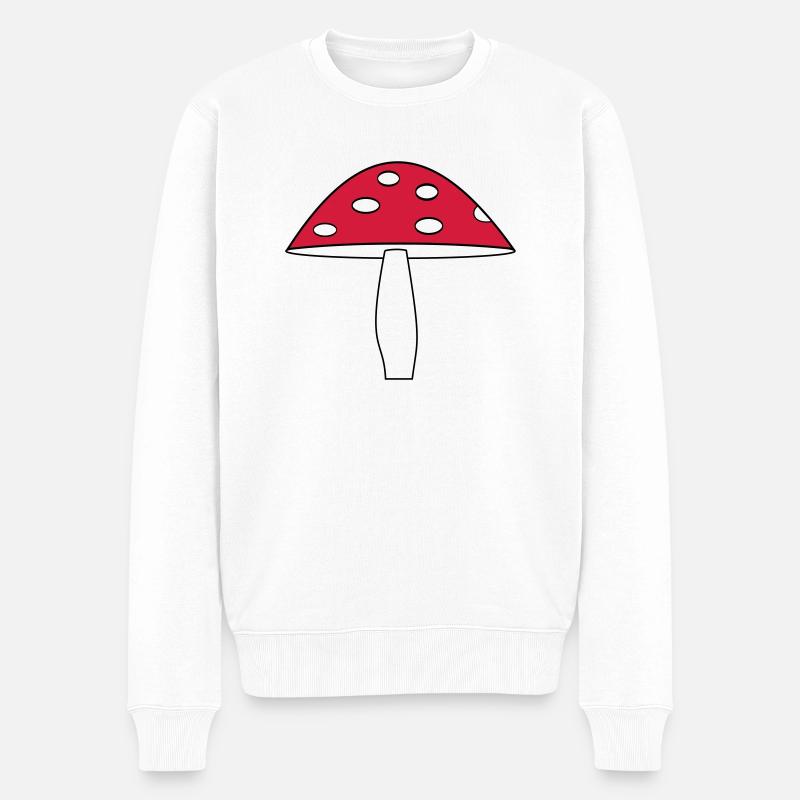 Pilz, Fliegenpilz - Männer Premium Bio Pullover - Weiß