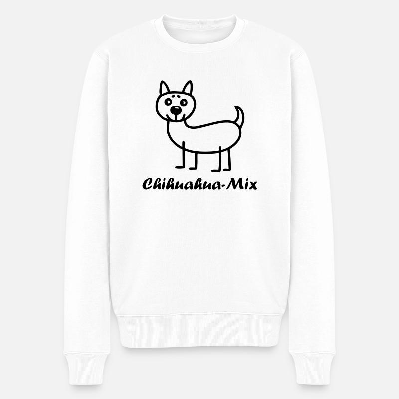 Chihuahua Mix - Männer Premium Bio Pullover - Weiß