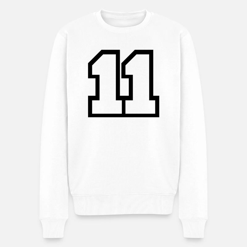 11 - Männer Premium Bio Pullover - Weiß