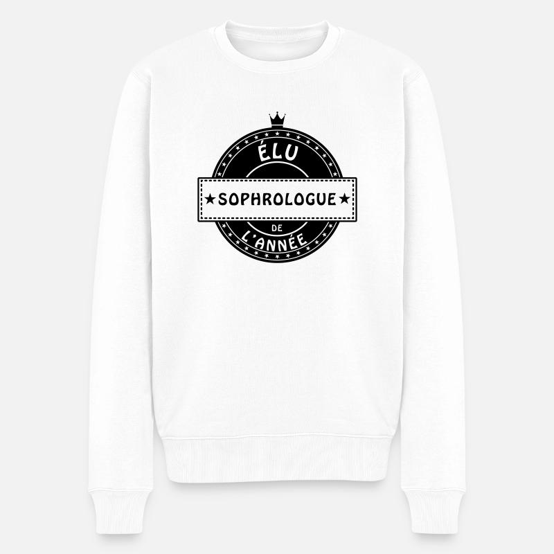 elu sophrologue - Pull Premium bio Homme - blanc