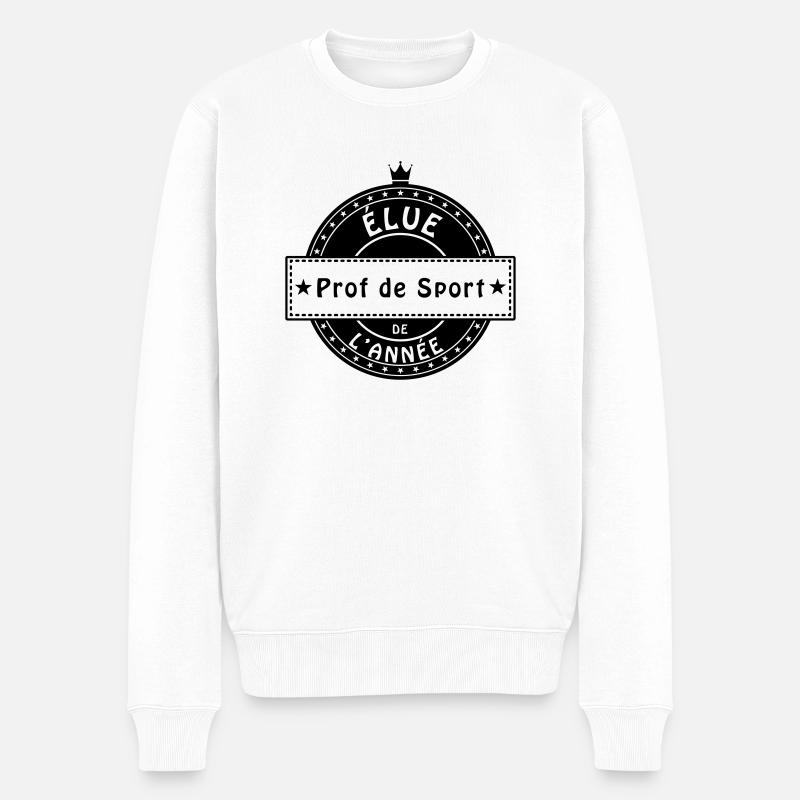 elue prof de sport - Pull Premium bio Homme - blanc