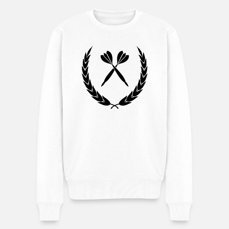 darts_001 - Männer Premium Bio Pullover - Weiß