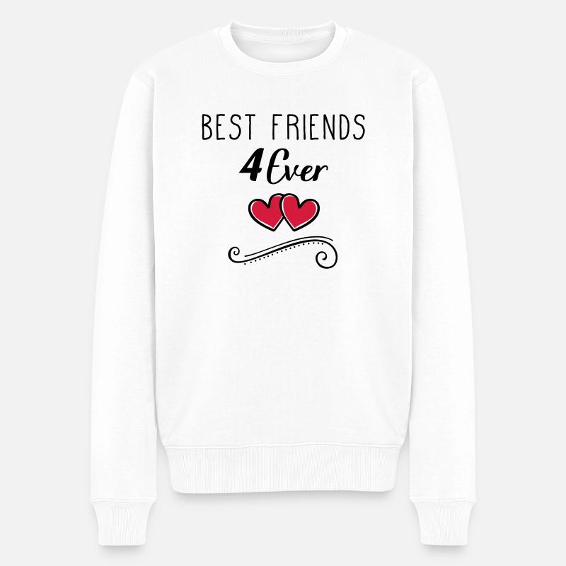 best friends 4 ever - Männer Premium Bio Pullover - Weiß
