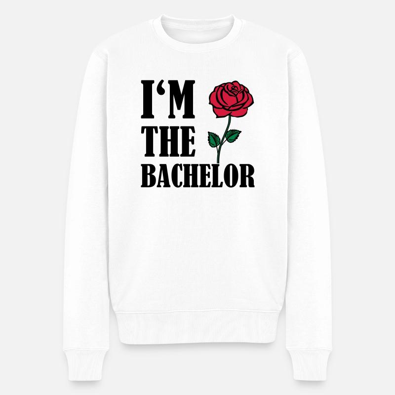 im_the_bachelor_2 - Männer Premium Bio Pullover - Weiß