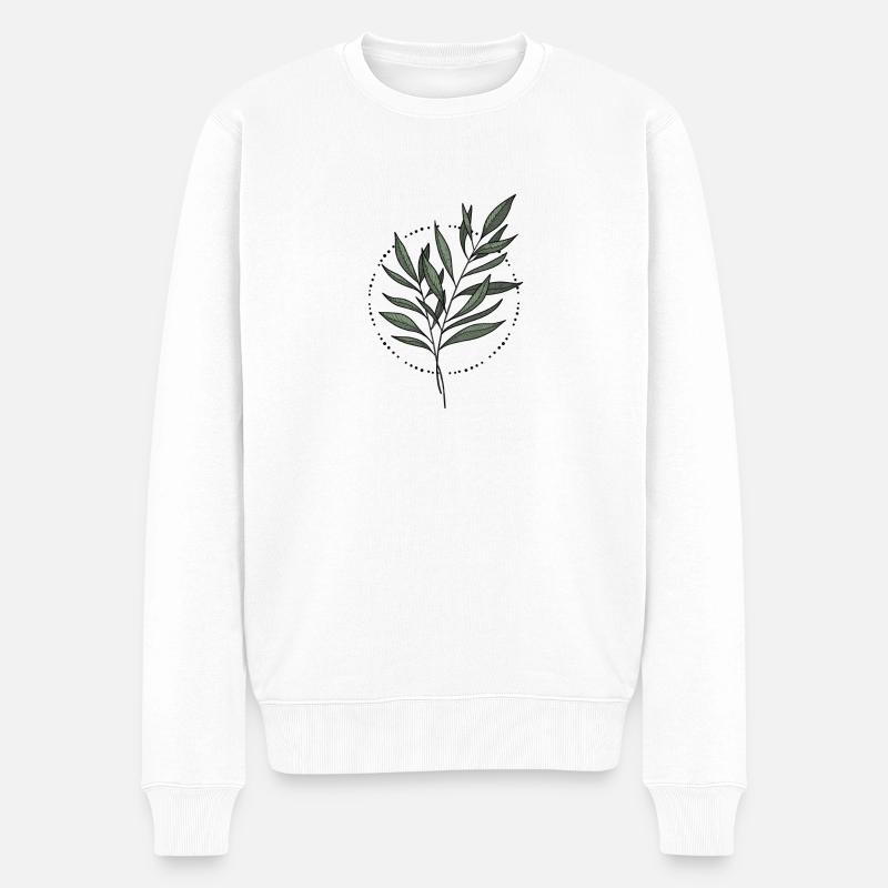 Feuilles Conception mandala - Pull Premium bio Homme - blanc