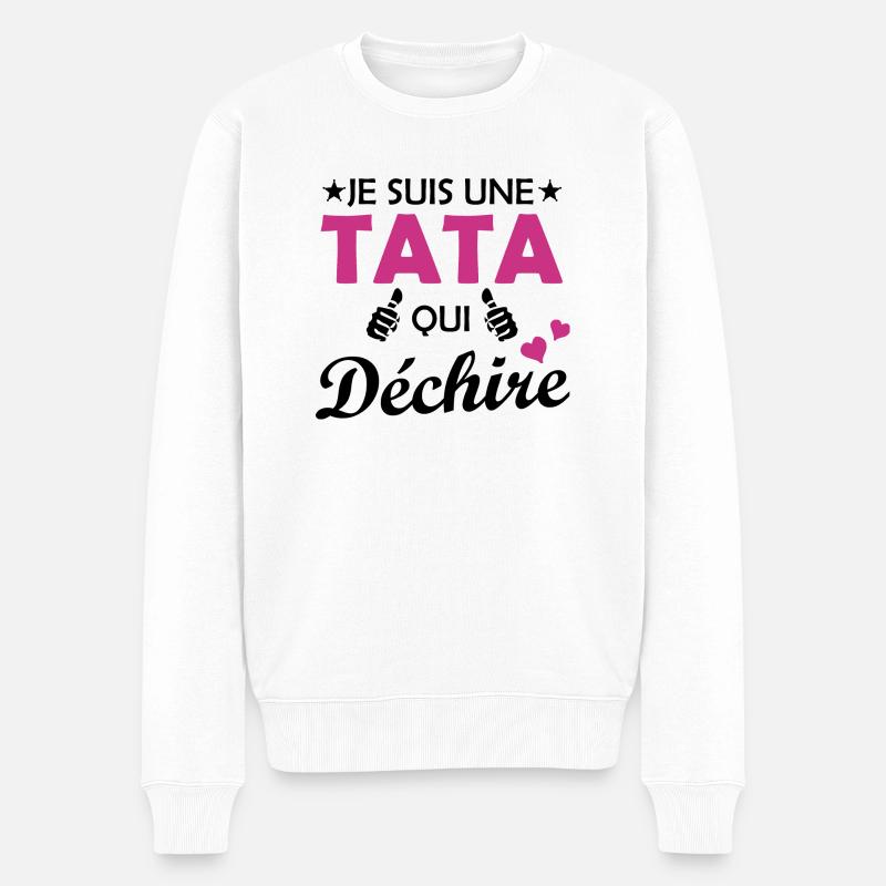 Je suis une tata qui déchire - Pull Premium bio Homme - blanc