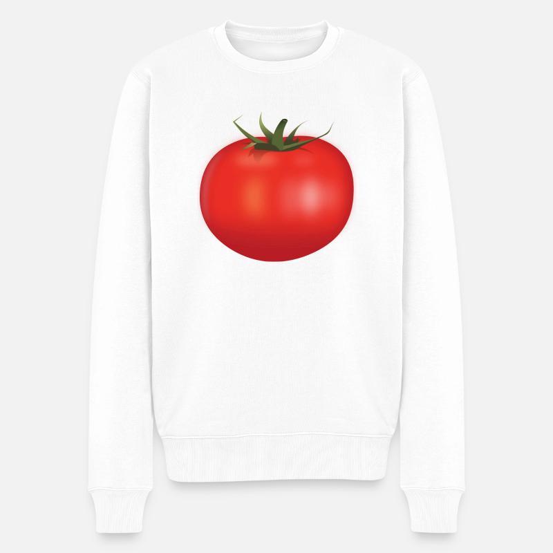 Tomate - Männer Premium Bio Pullover - Weiß