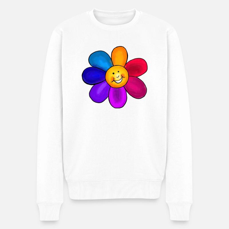 Fleur colorée - Pull Premium bio Homme - blanc