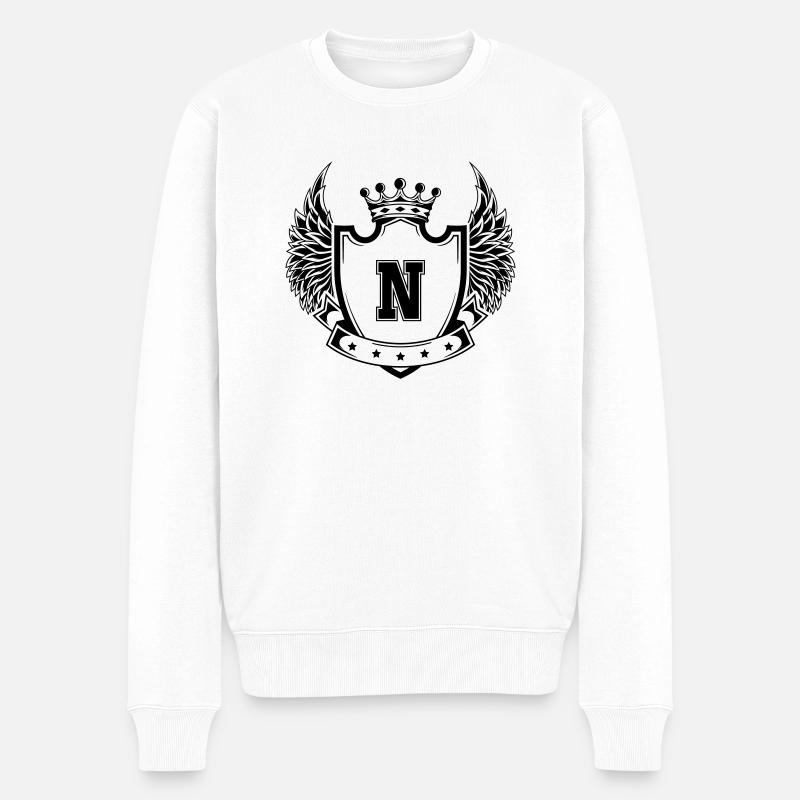 Wappen N - Männer Premium Bio Pullover - Weiß