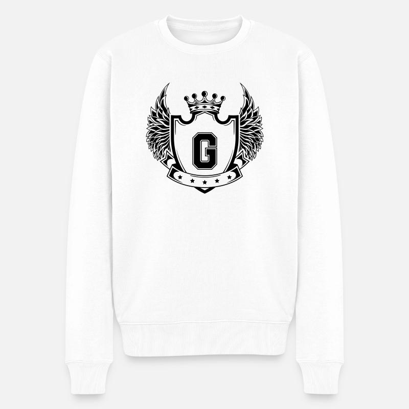 Armoiries G - Pull Premium bio Homme - blanc