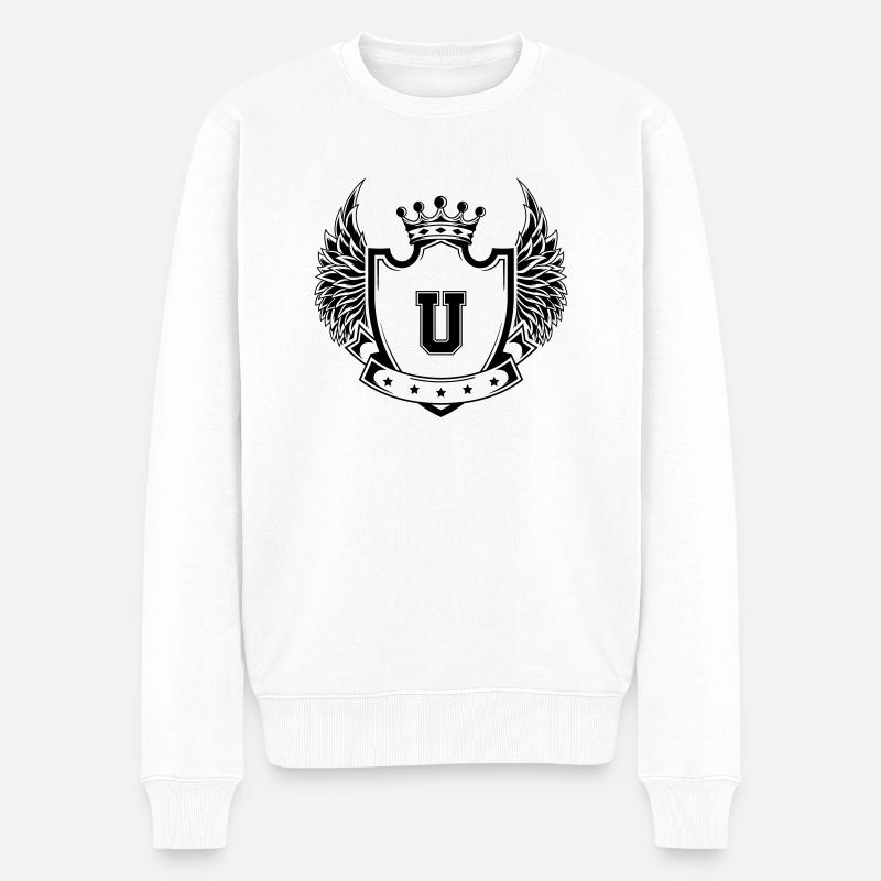 Wappen U - Männer Premium Bio Pullover - Weiß