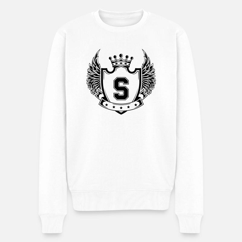Wappen S - Männer Premium Bio Pullover - Weiß