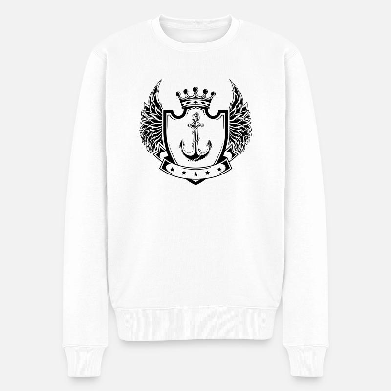 Anker Wappen - Männer Premium Bio Pullover - Weiß