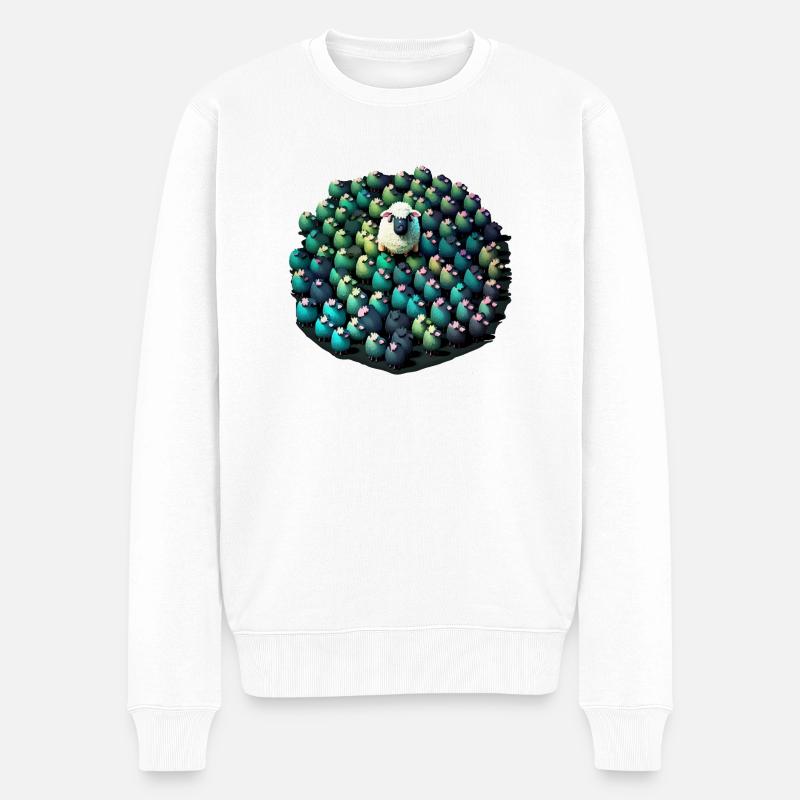 Le troupeau de moutons - Pull Premium bio Homme - blanc
