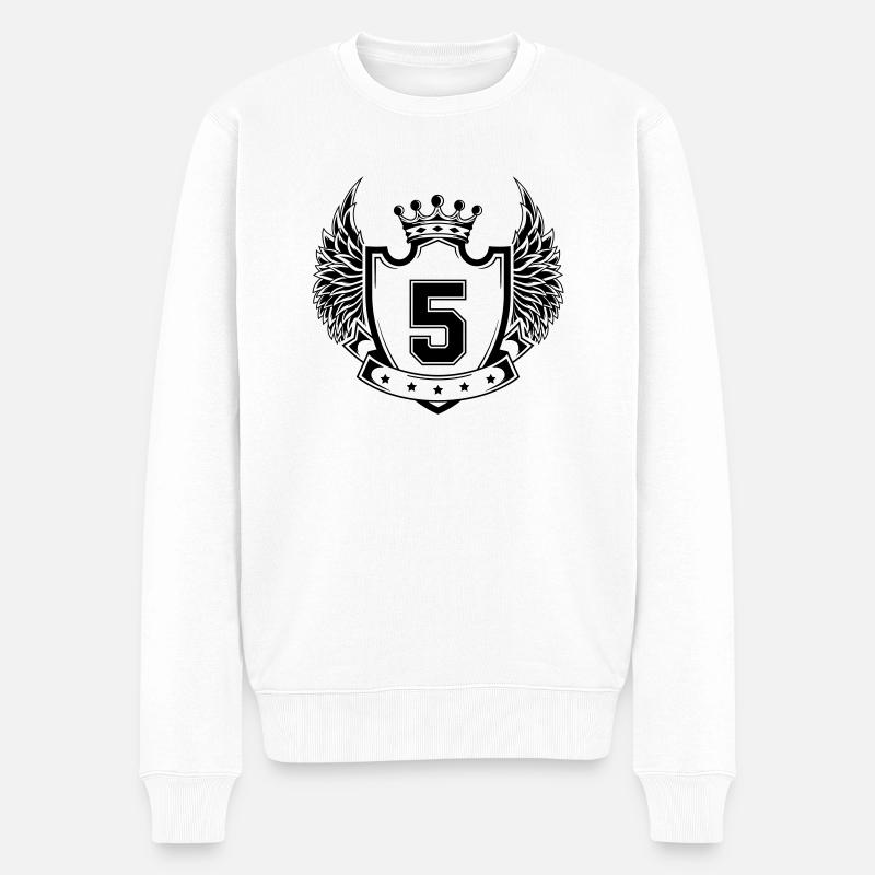 Wappen 5 - Männer Premium Bio Pullover - Weiß