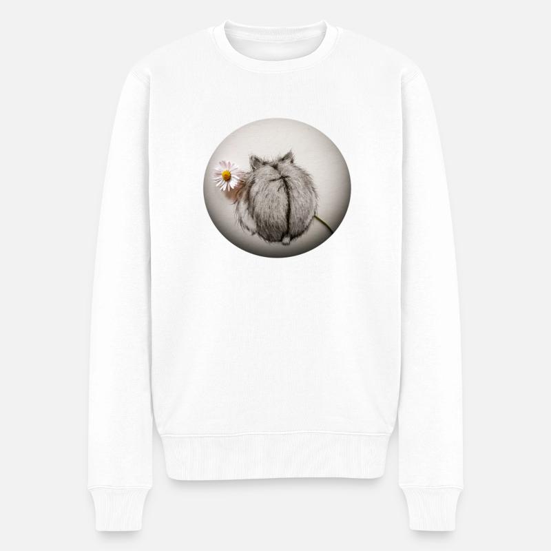 Ouzimade - Männer Premium Bio Pullover - Weiß