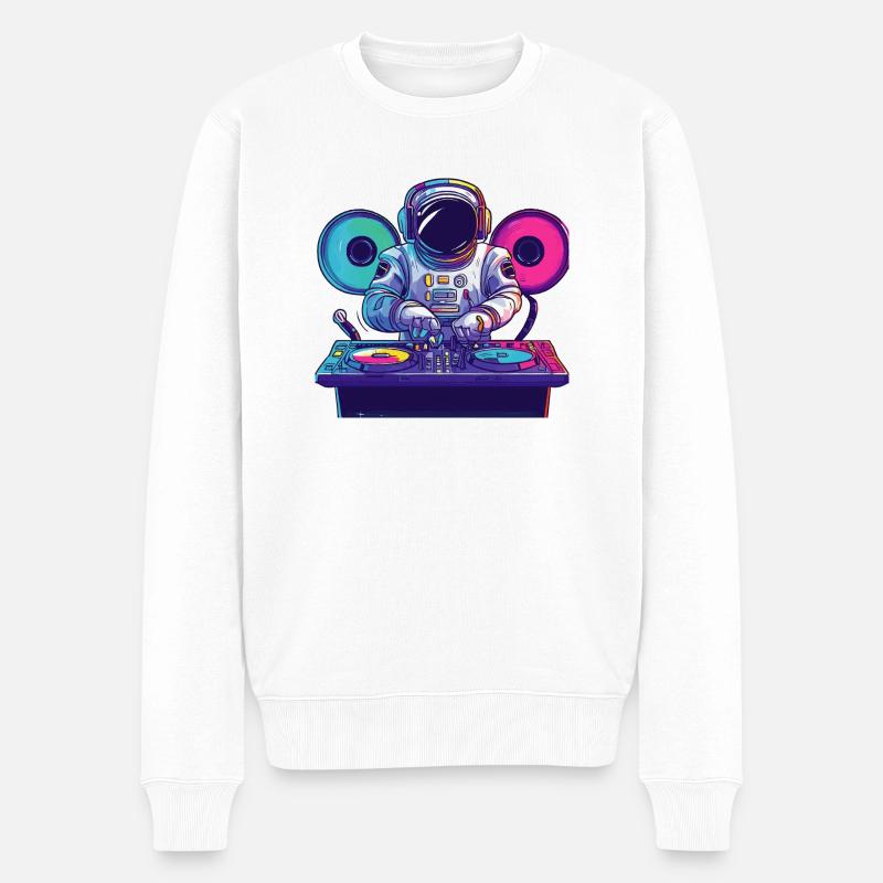 Idée cadeau Astronaut DJ - Pull Premium bio Homme - blanc