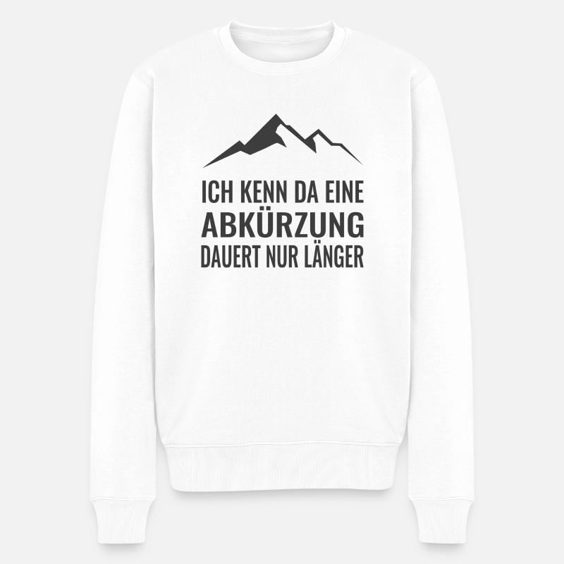 Bergsteiger Spruch Berg Abkürzung - Männer Premium Bio Pullover - Weiß