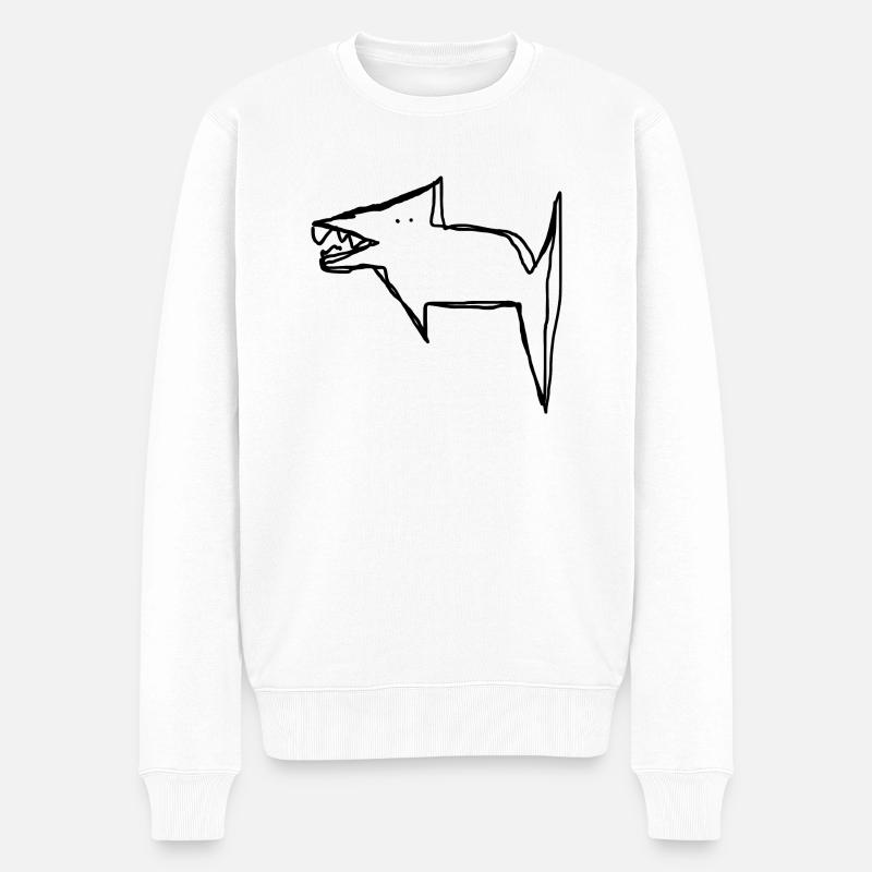 Hai - Männer Premium Bio Pullover - Weiß